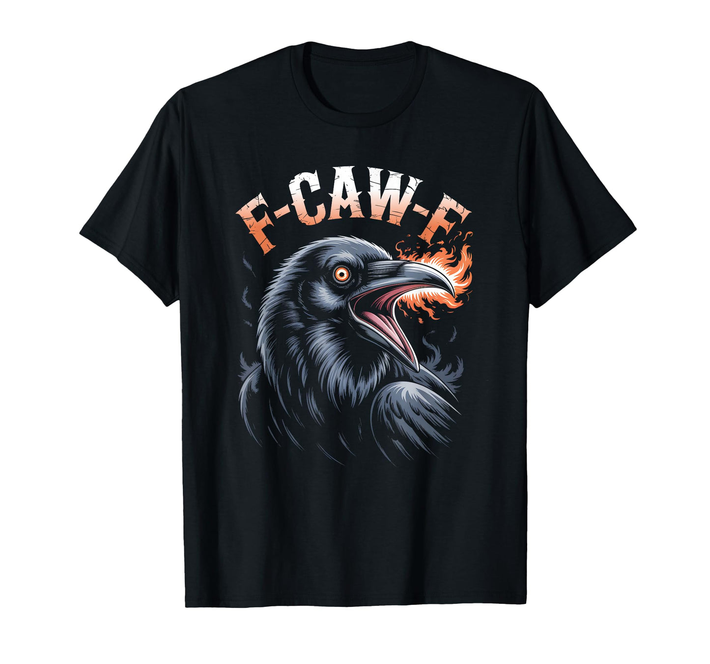 Funny F-Caw-F Crow Gothic Moon Humor Halloween T-Shirt