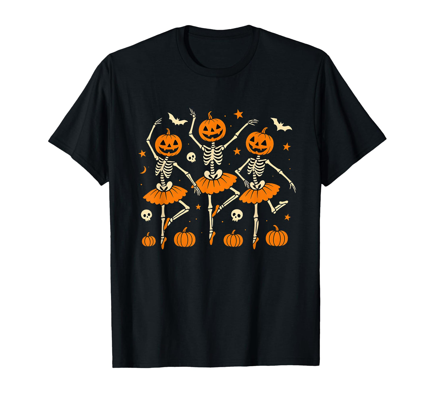 Ballet Pumpkin Skeleton Dance Halloween Men Women Boys Girl T-Shirt