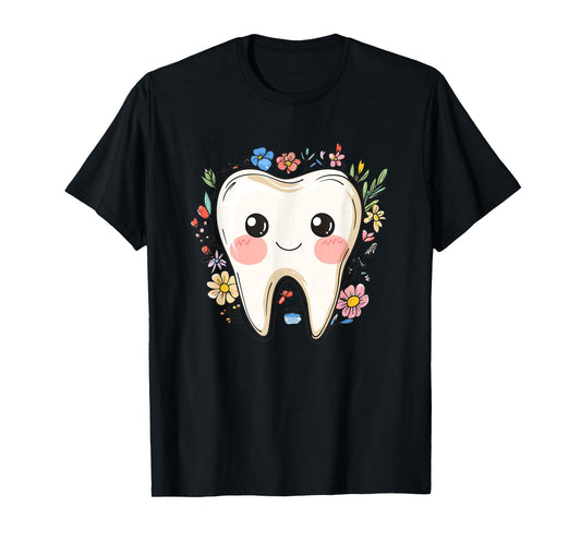 Adorable Tooth With Flowers T-Shirt