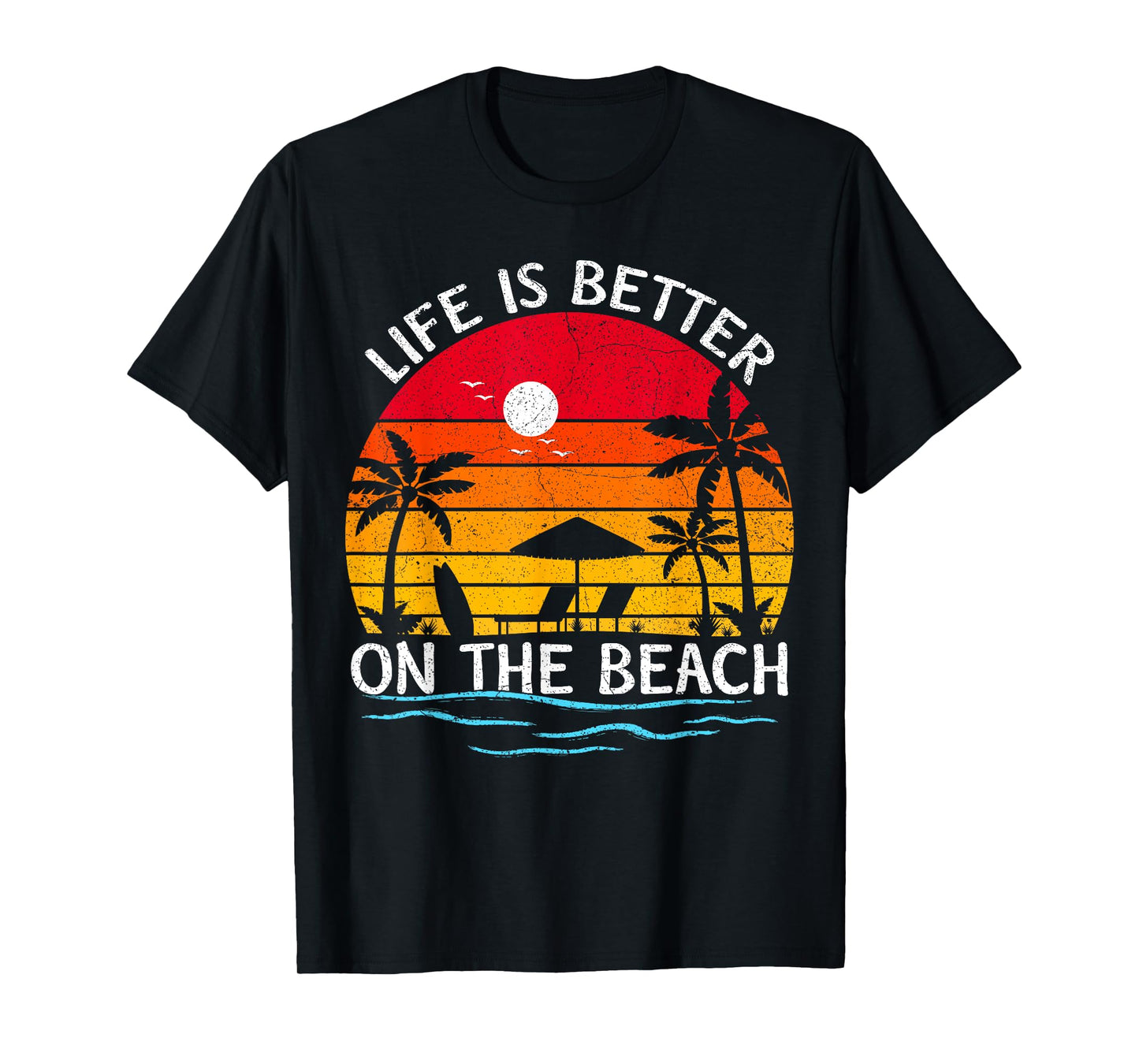Summer Vacation Sunset Vintage Life Is Better On The Beach T-Shirt