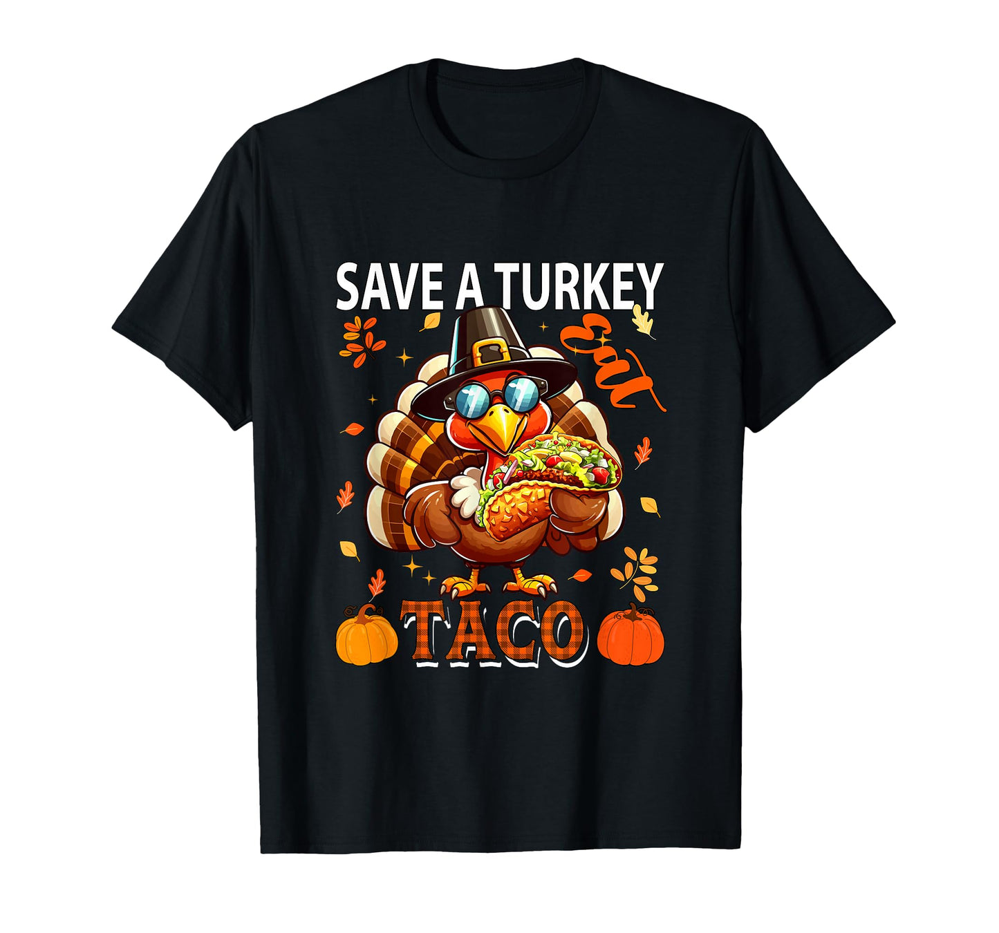 Vintage Eat Taco Save Turkey Thanksgiving Food Lover T-Shirt
