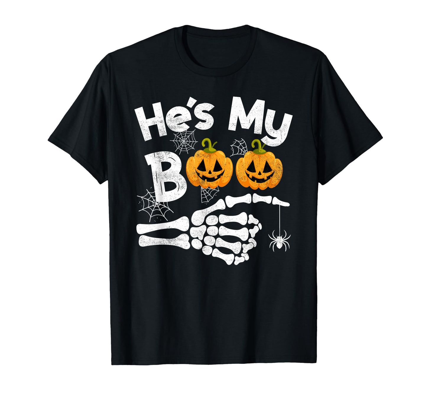 He’s My Boo Funny Skeleton Couple Matching Halloween T-Shirt