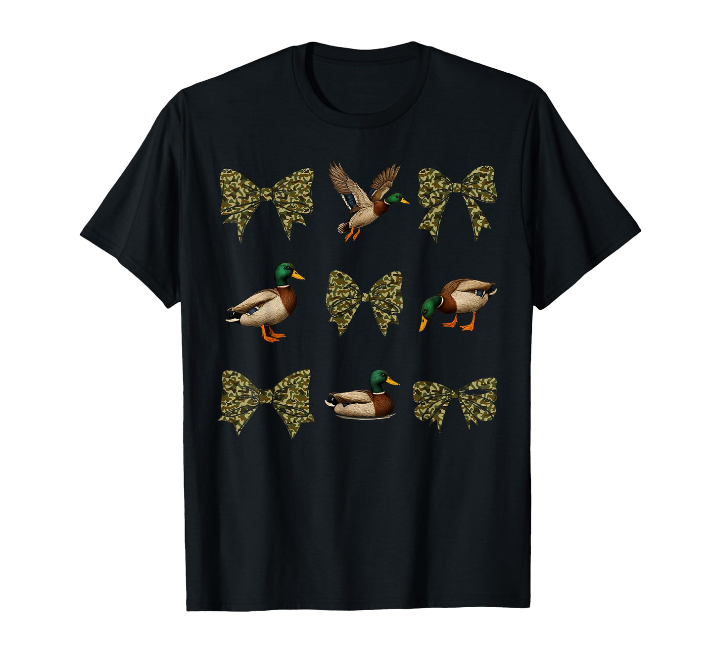 Mallard Ducks And Camo Bows Nature Hunter Wilderness T-Shirt