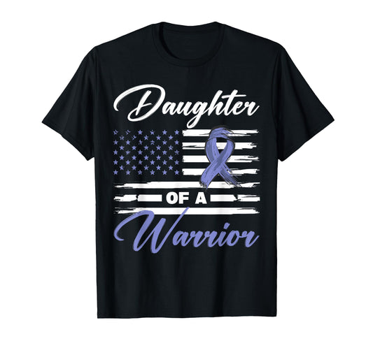 Daughter Of A Warrior USA Flag Gastric Cancer Awareness T-Shirt