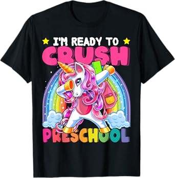 Crush Preschool Dabbing Unicorn Back to School Girls Gift T-Shirt