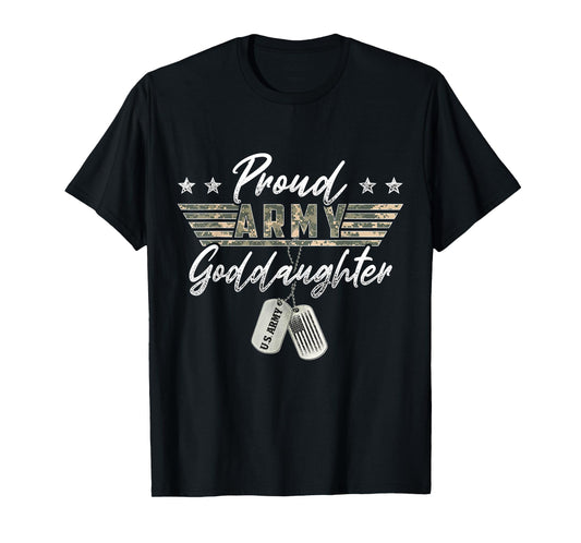 Proud Army Goddaughter American Veteran Military T-Shirt