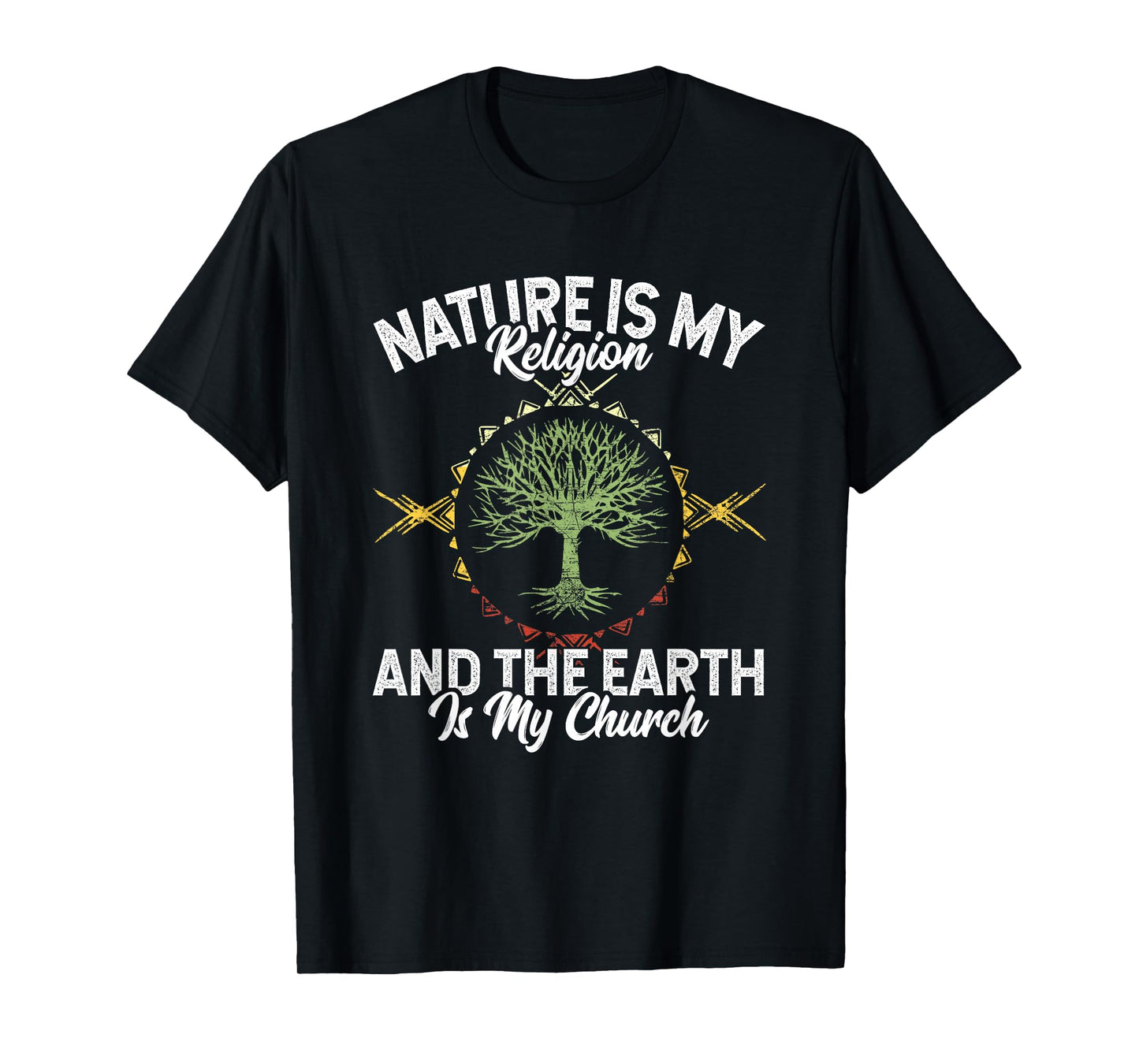 Nature Is My Religion Earth Is My Church Native American Day T-Shirt