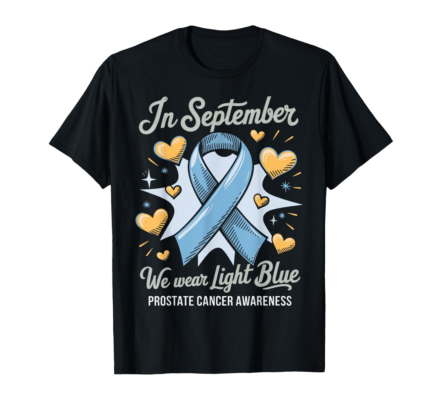 In September We Wear Light Blue Prostate Cancer Awareness T-Shirt