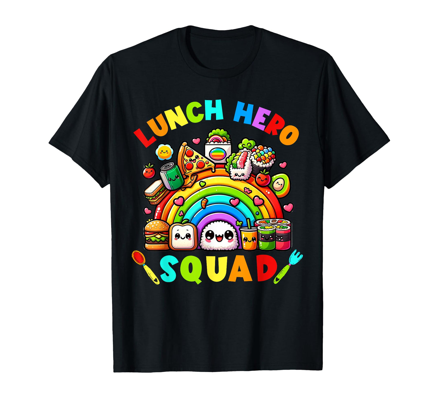 School Lunch Lady Squad a Food team Rainbow lunch hero squad T-Shirt
