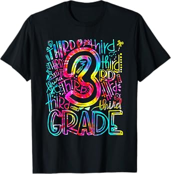 3rd Grade Typography Team Third Grade Teacher Back To School T-Shirt