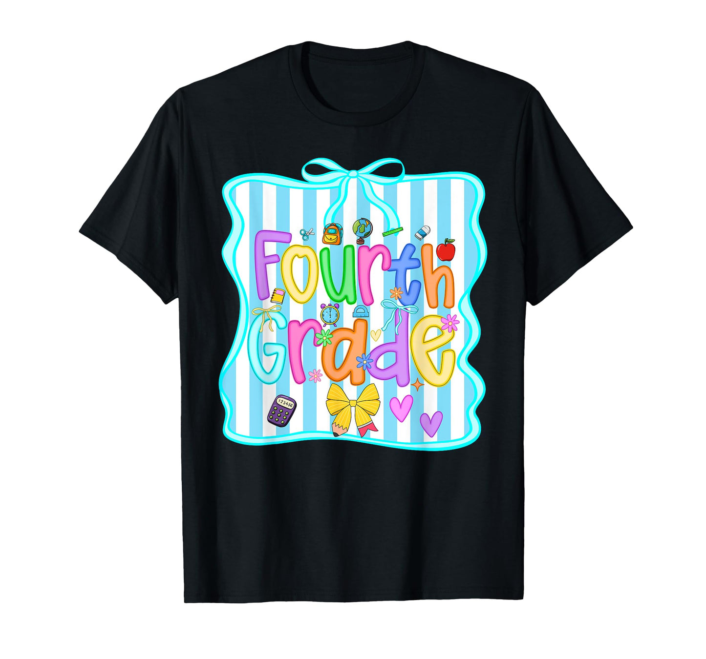 Fourth Grade Back To School Girls Bow 4th Grade Teacher Kids T-Shirt
