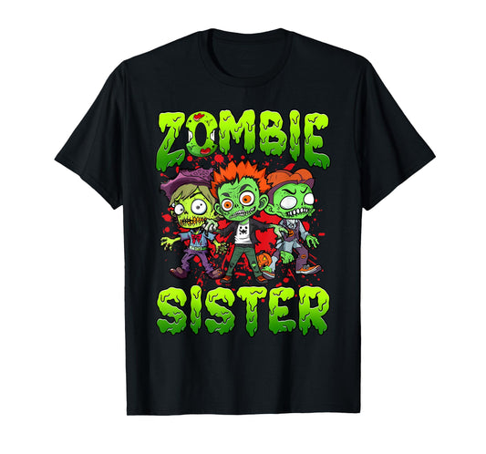 Zombie Sister Halloween Costume Family Matching T-Shirt