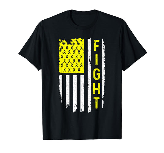 Sarcoma Cancer Awareness American Flag Bone Cancer T-Shirt