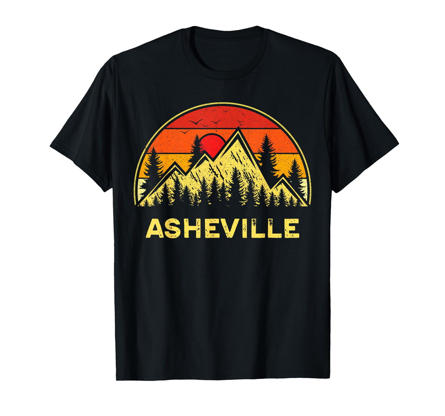 Retro Asheville North Carolina NC Mountains Hiking Souvenir T-Shirt