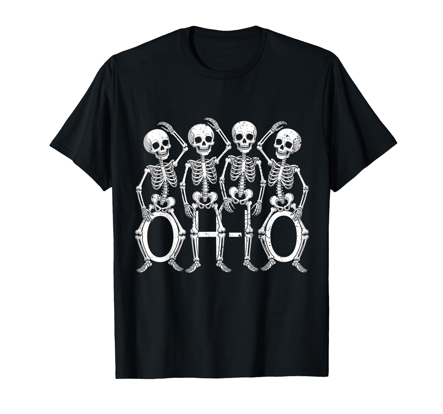 Retro O-H-I-O State Skeleton Ohio Vintage Halloween Women T-Shirt