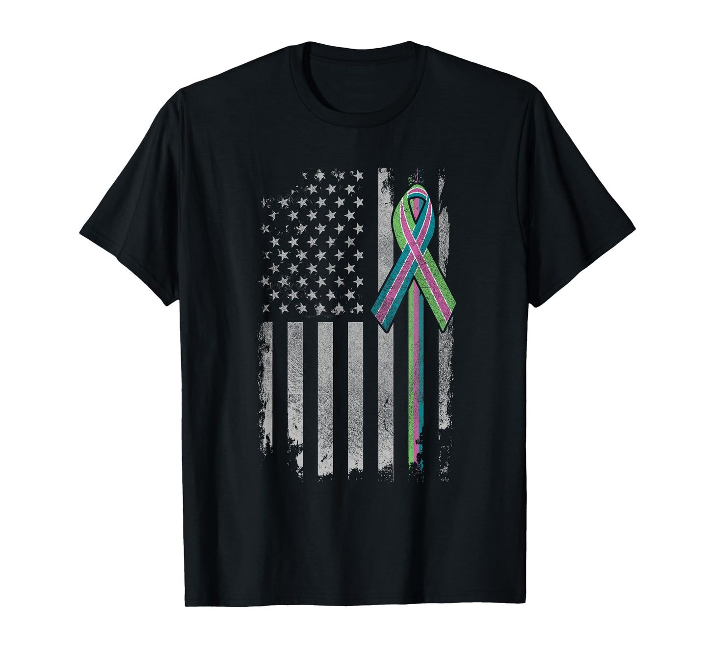 Metastatic Breast Cancer Awareness Shirt American Flag Tee T-Shirt