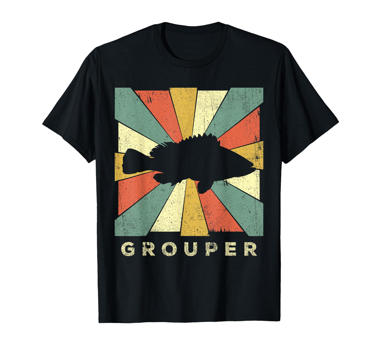 Vintage Grouper Fish Lover Retro Style Animal T-Shirt