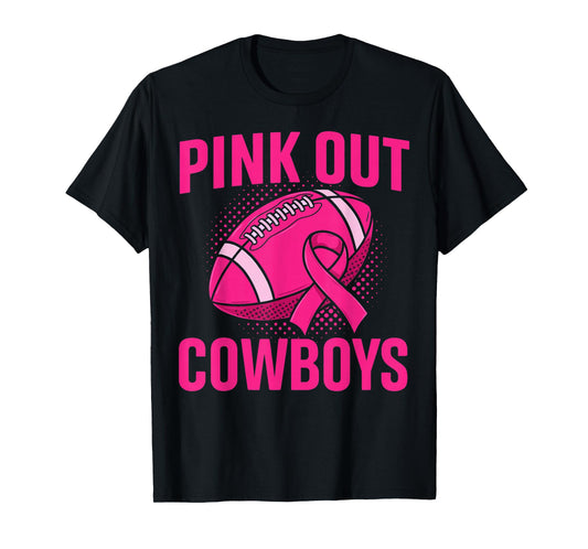 Cowboys Pink Out Football Tackle Breast Cancer Shirts T-Shirt