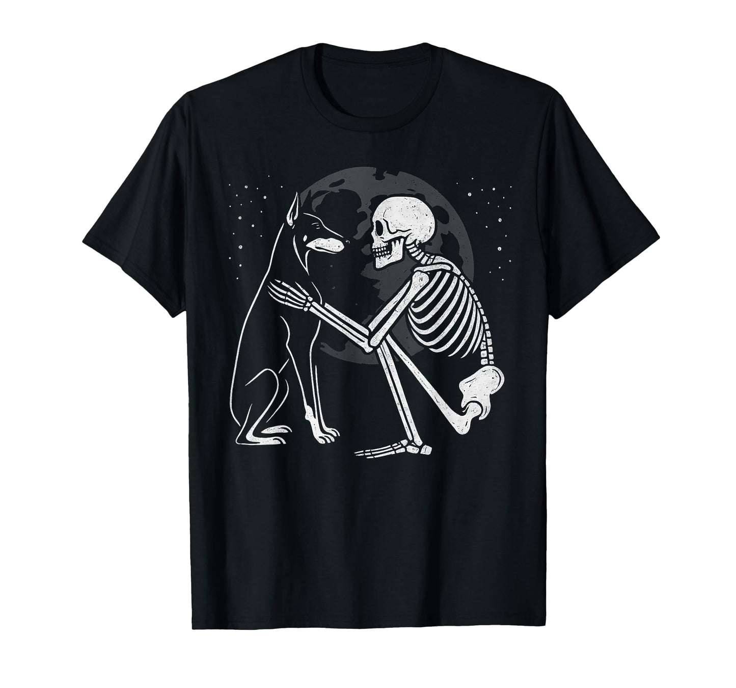 Doberman Pinscher Skeleton Moon Halloween Dog Lover T-Shirt