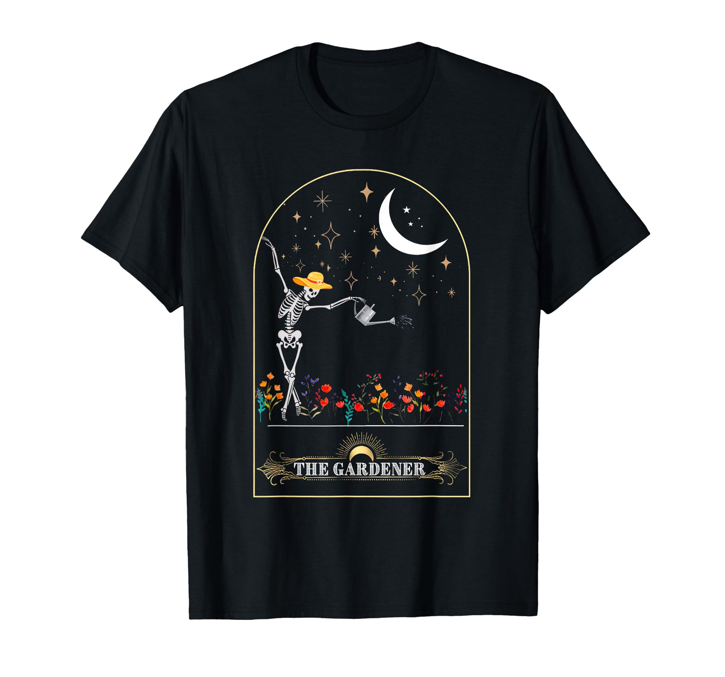 The Gardener Skeleton Tarot Card Gardening Planting Plant T-Shirt