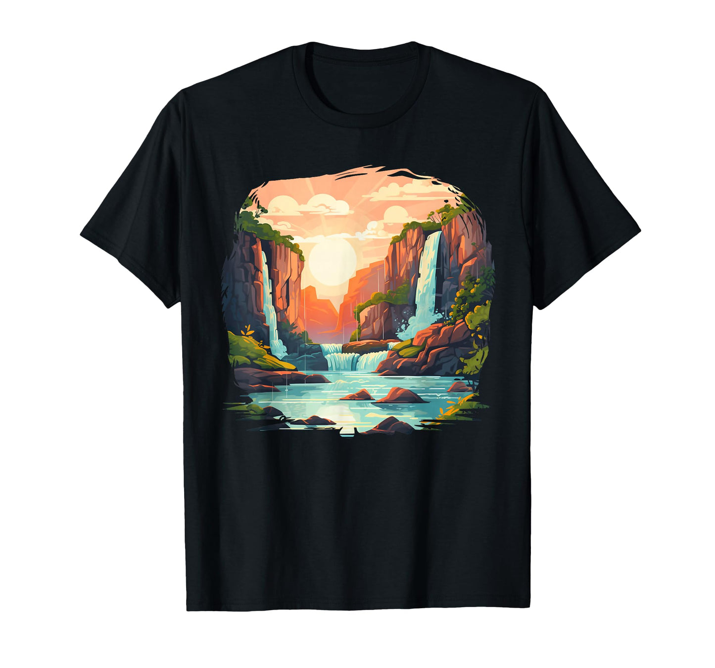 Body of Water Costume with cool Riverbank and Waterfall T-Shirt