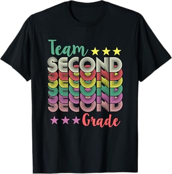 Team 2nd Second Grade Teacher Back To School Vintage Men Women Girls Kids T-Shirt