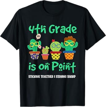 4th Grade Squad Cactus Plant Back To School Teacher Kids T-Shirt