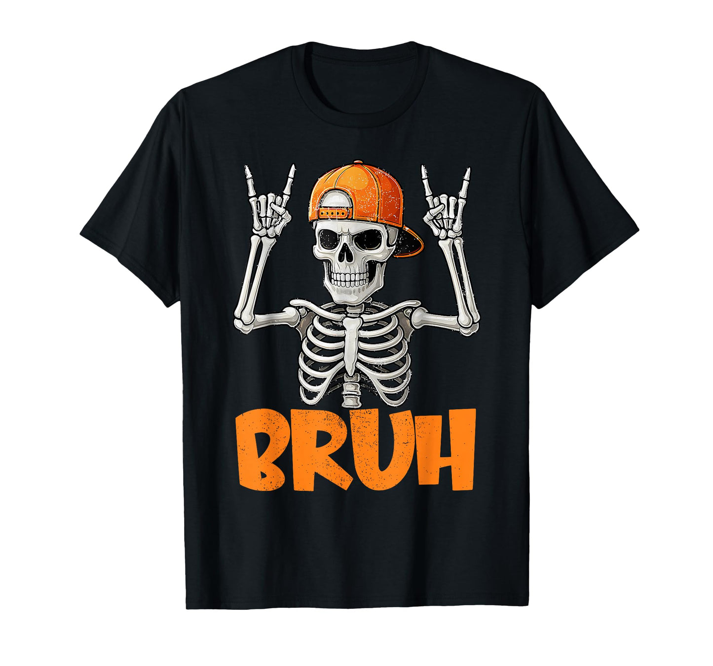 Cool Bruh Skeleton Rock On Halloween Men Boys Kids T-Shirt