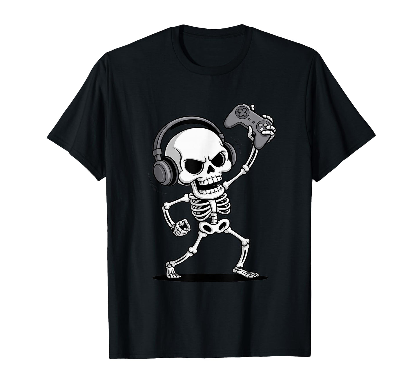 Funny Halloween Skeleton Gamer T-Shirt
