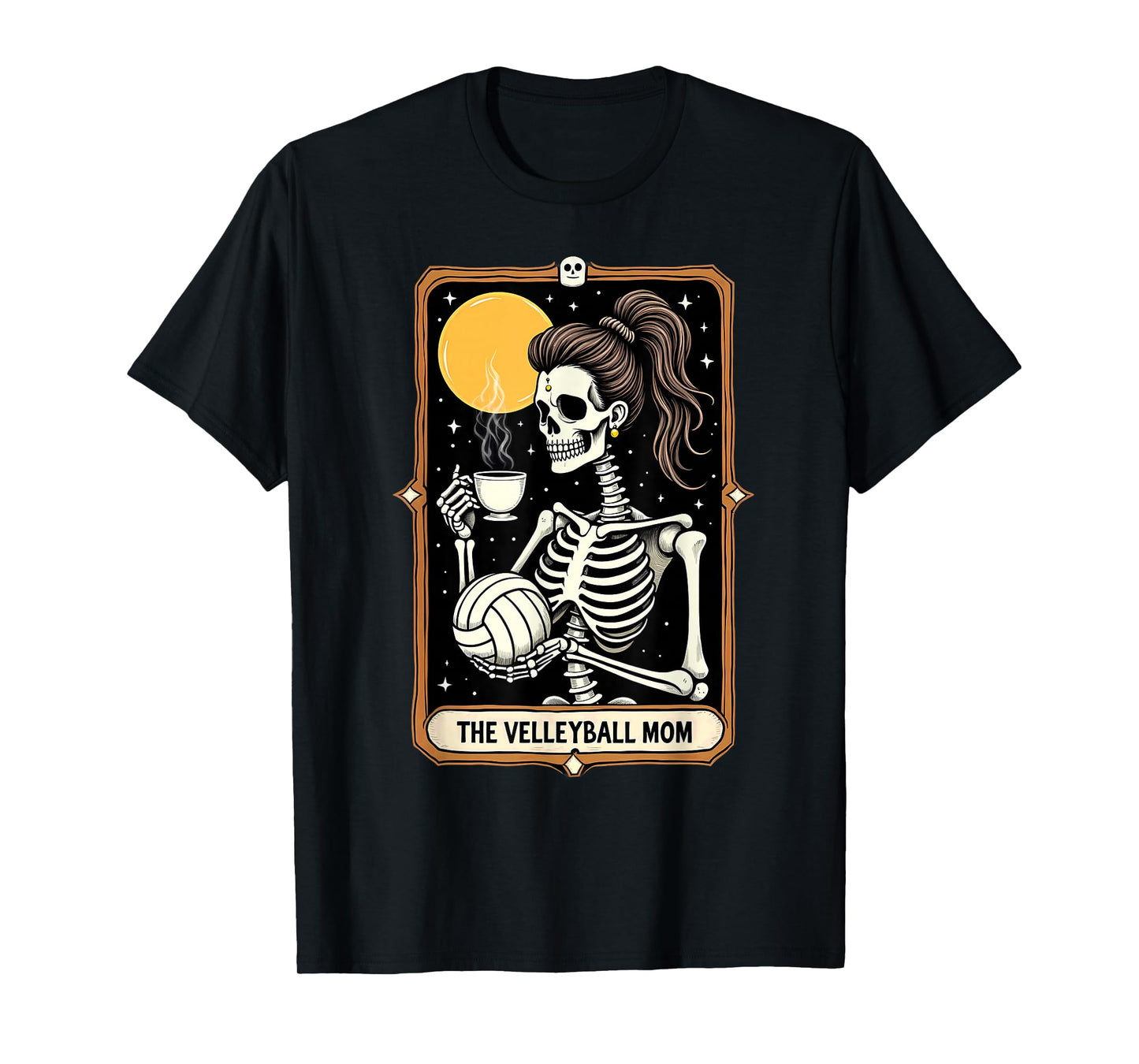 Gothic Tarot Card Skeleton Volleyball Mom Coffee T-Shirt