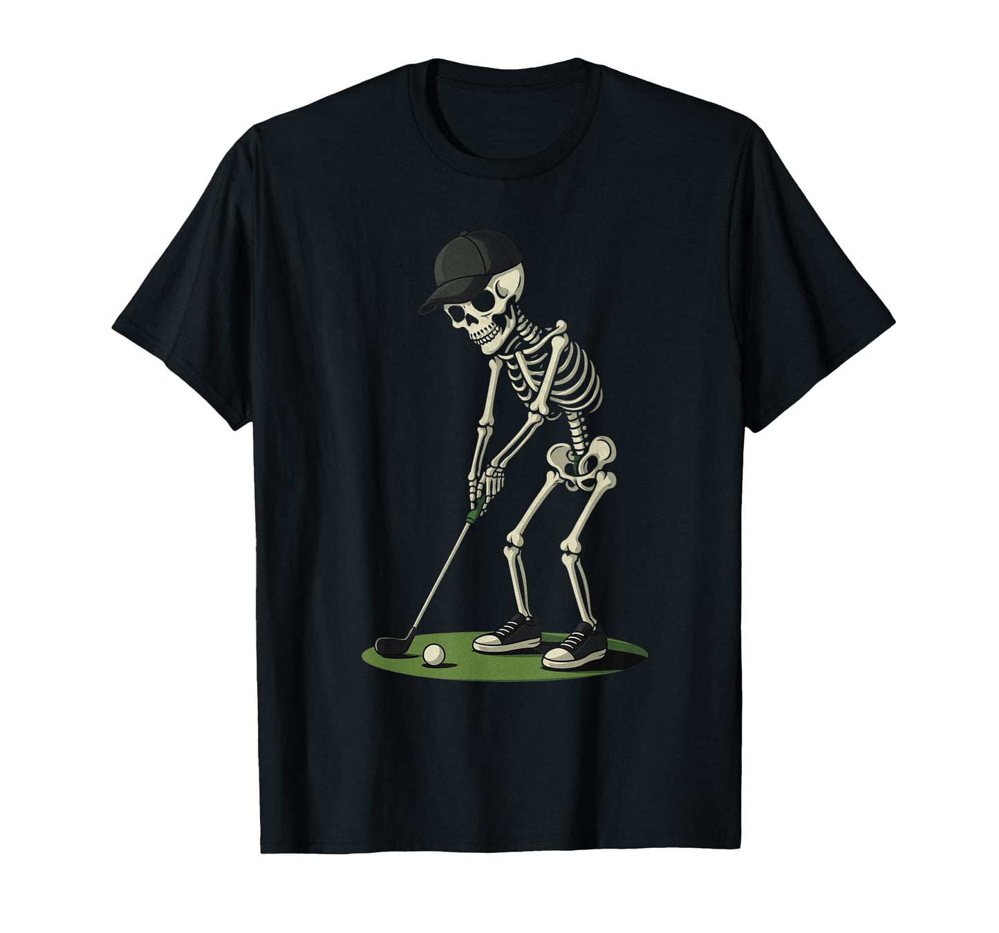 Skeleton Golf Halloween Golf Player Catcher Mens Boys Kids T-Shirt