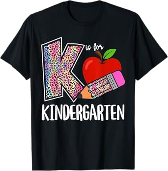 K Is For Kindergarten Teacher Tie Dye Leopard Back to School T-Shirt
