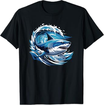 Waves Shark Surfing Sharks T-Shirt