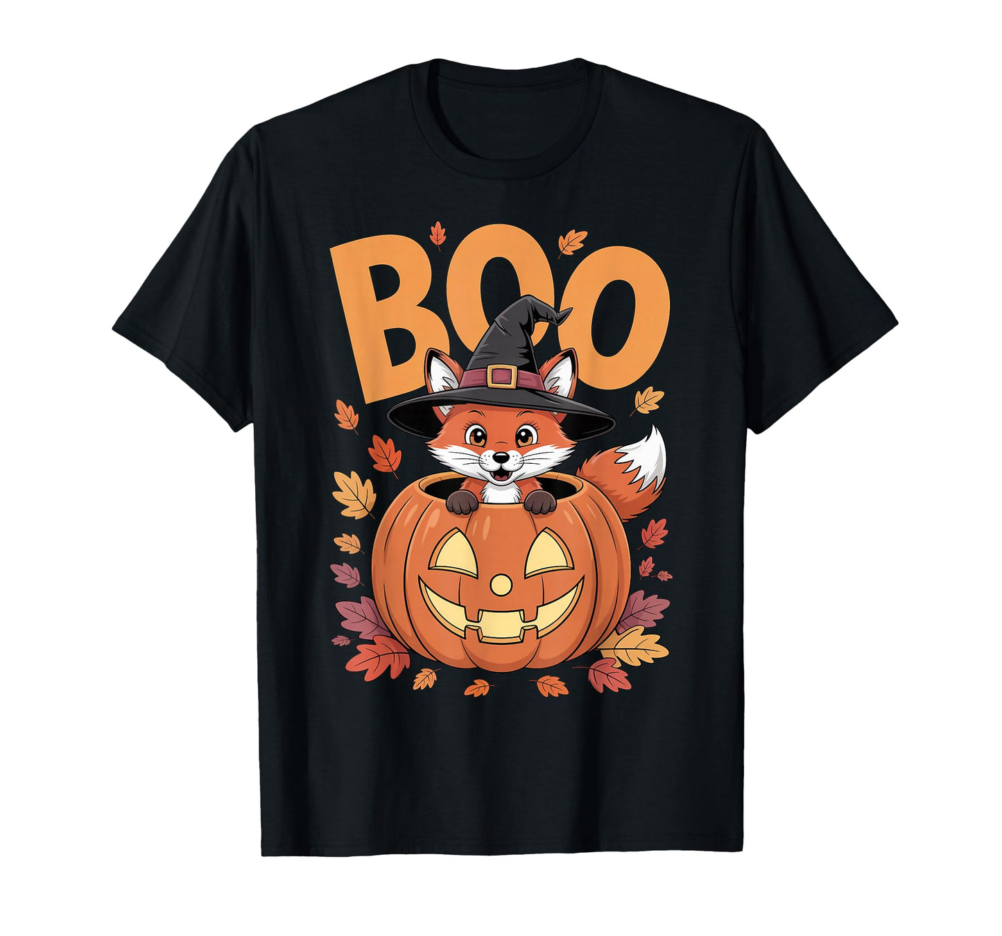 Fox Costume on Pumpkin Halloween Fox T-Shirt