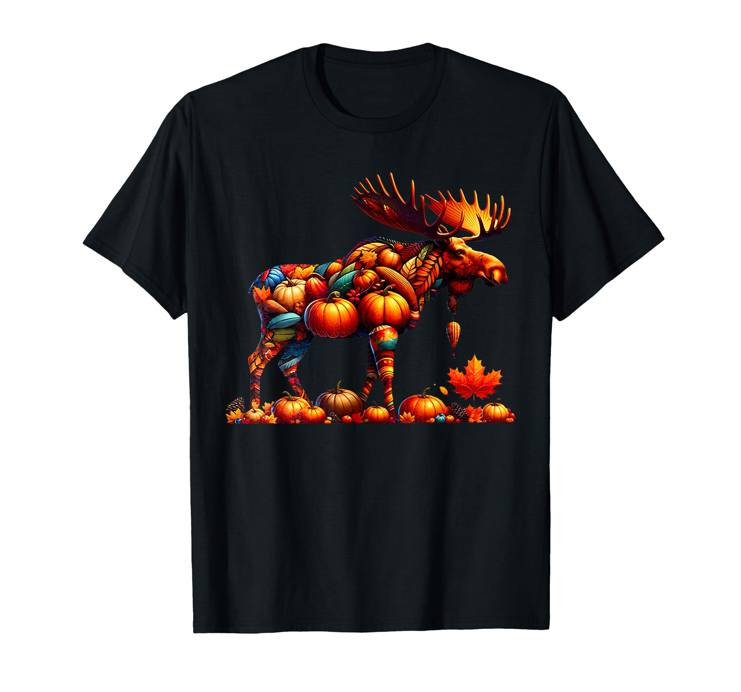 Moose Pumpkin Fall Thanksgiving Autumn Season Graphics T-Shirt