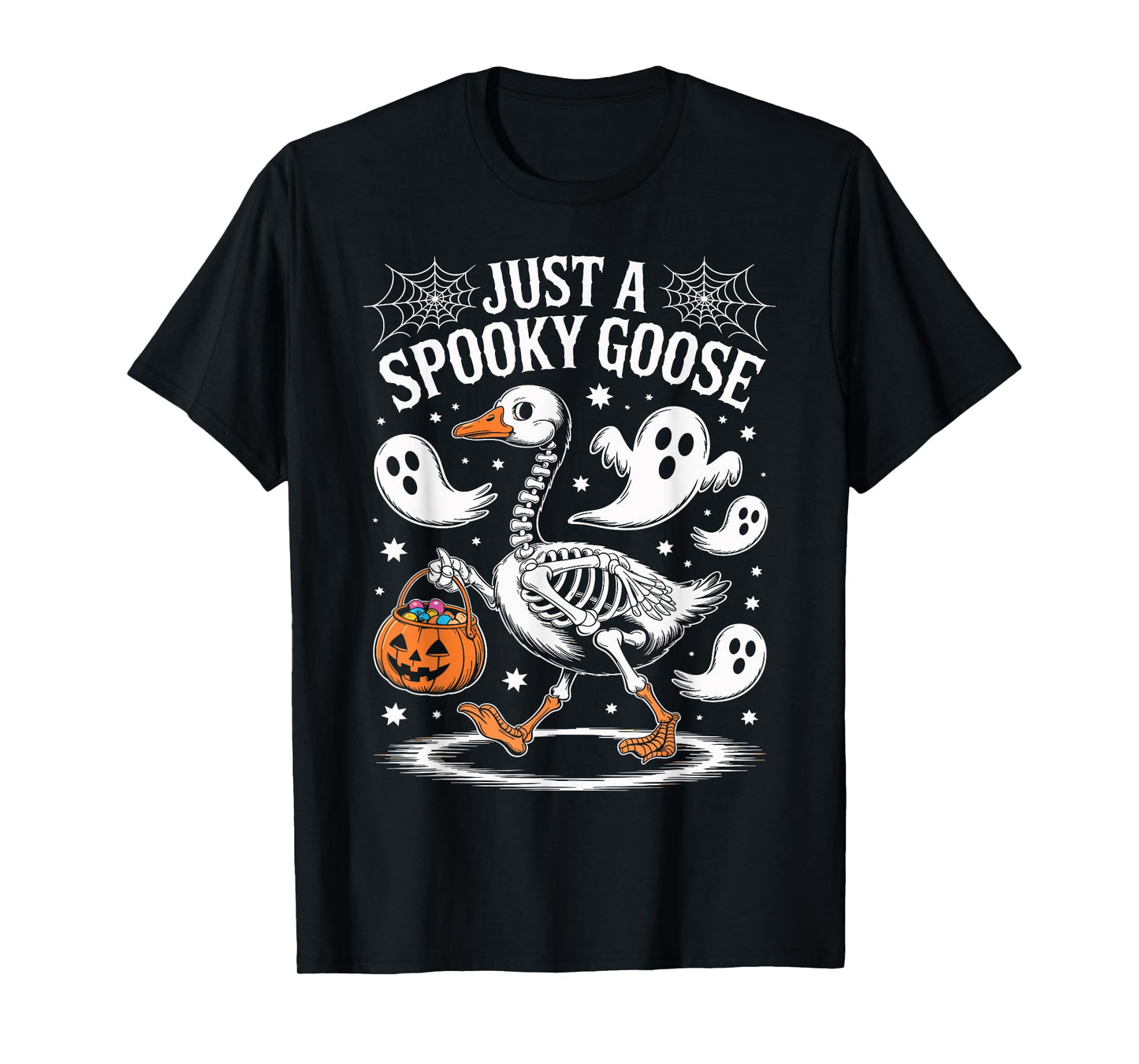 Spooky Goose Skeleton Halloween Costume Trick or Treat Fun T-Shirt