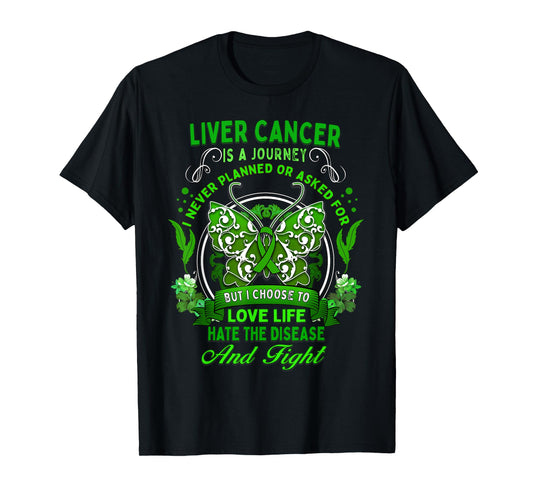 Liver Cancer Awareness Butterfly Green Ribbon Fighter Womens T-Shirt