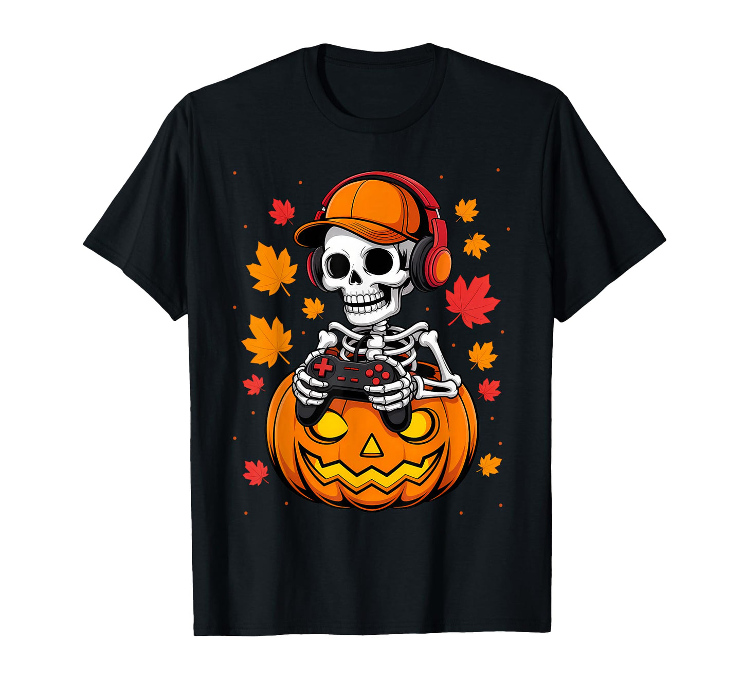 Halloween Skeleton Gaming for Kids Boys Video Game T-Shirt