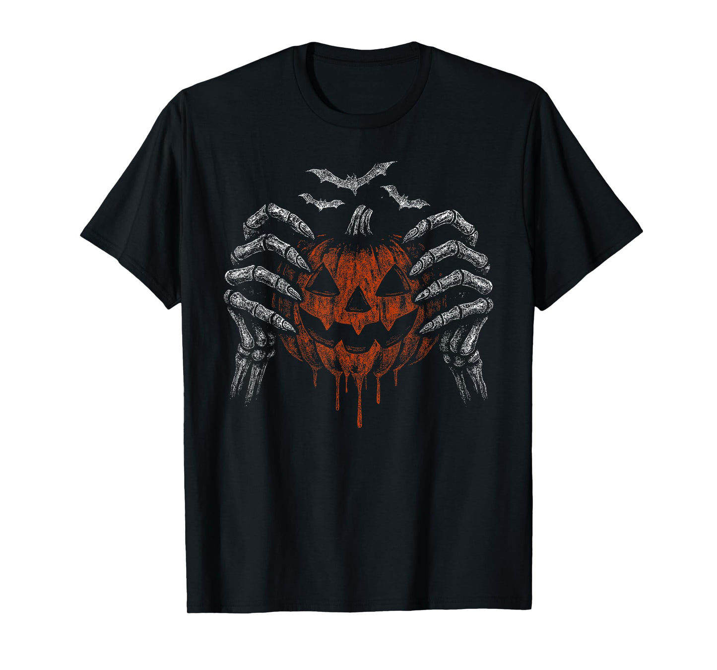 Spooky Skeleton Hands Creepy Pumpkin Witchy Halloween T-Shirt