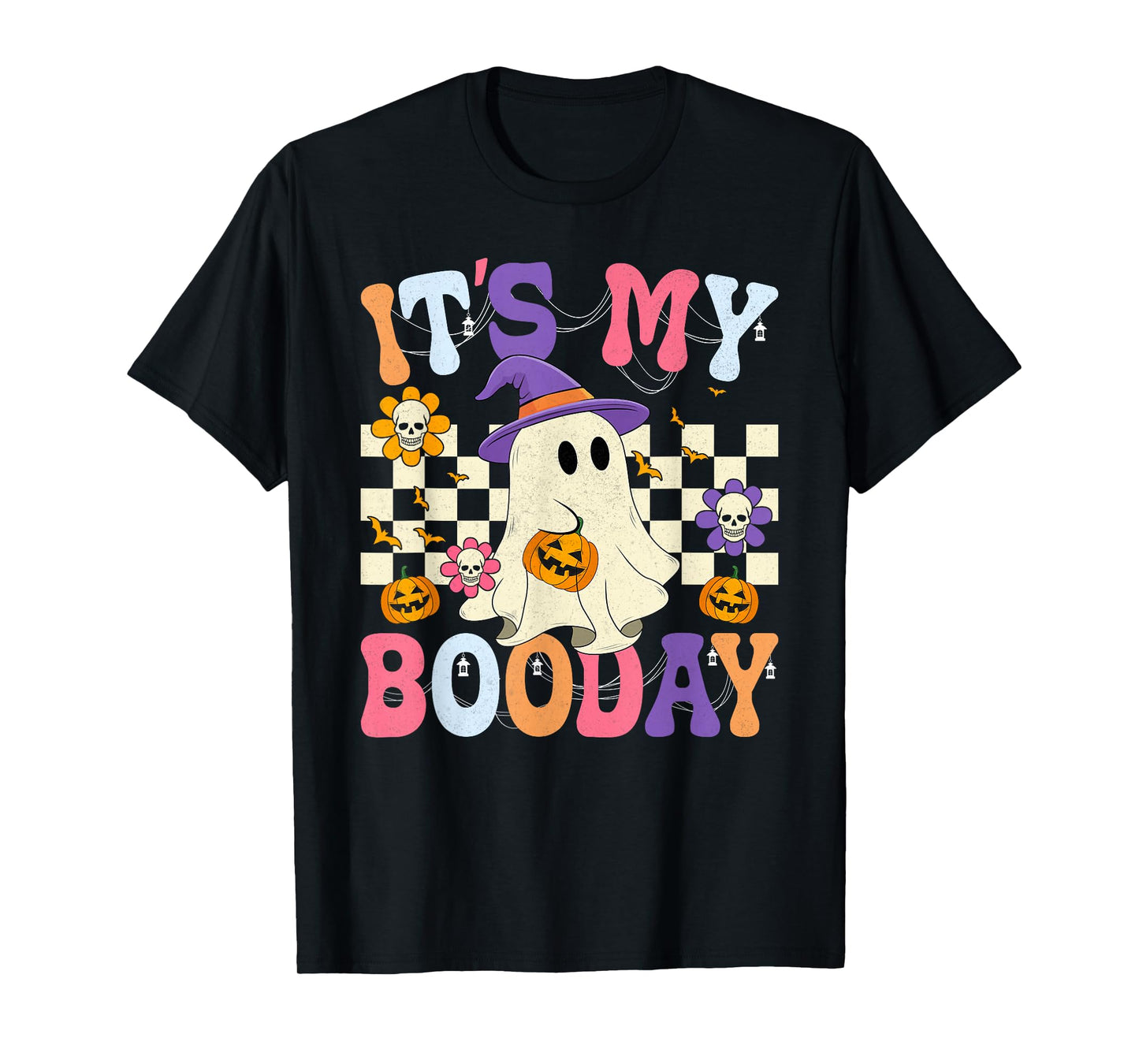 It's My Boo Day Ghost Groovy Halloween Birthday T-Shirt