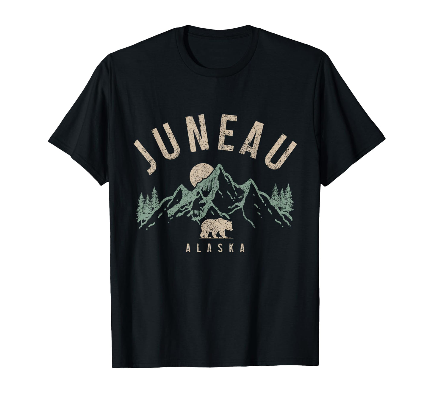 Juneau Alaska Vintage Mountains Grizzly Bear Nature Lover T-Shirt