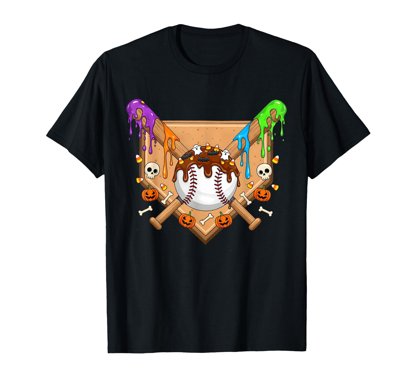 Baseball Drip Ice Cream Halloween Youth Boys T-Shirt