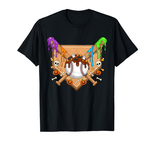 Baseball Drip Ice Cream Halloween Youth Boys T-Shirt