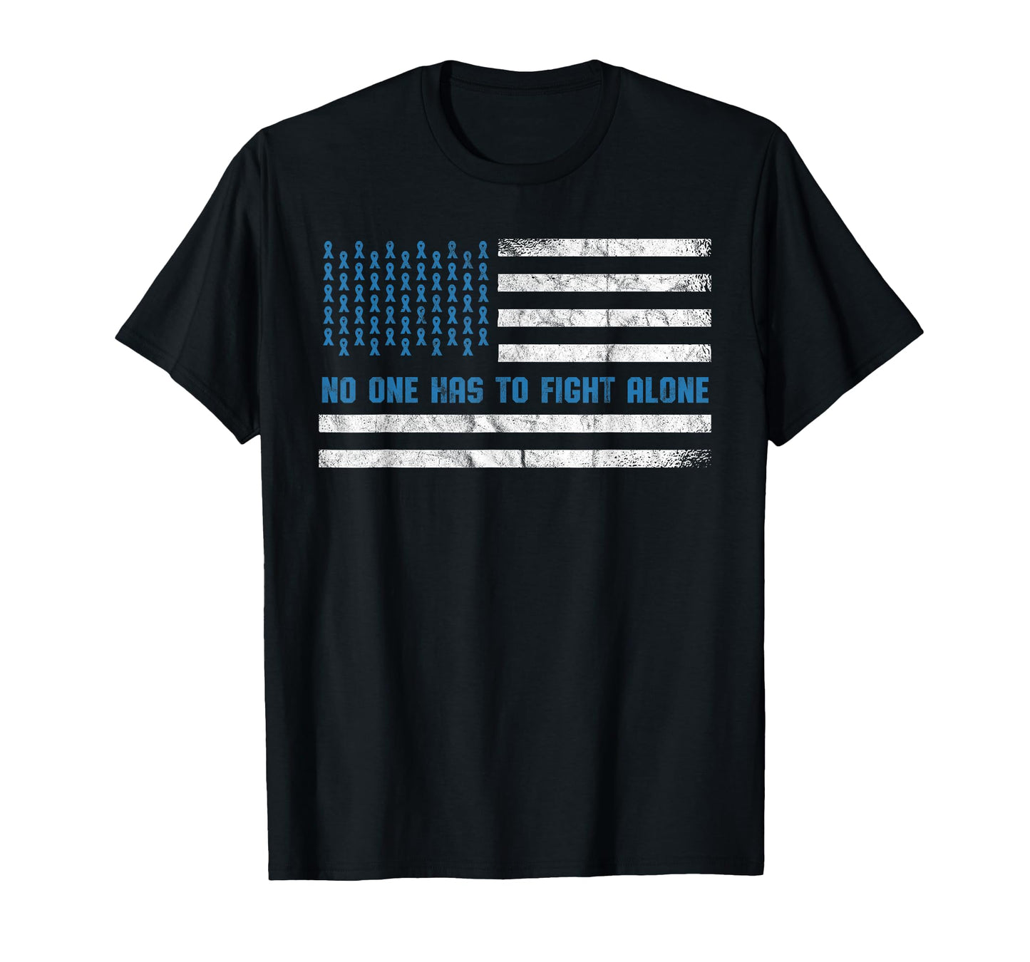 Diabetes Awareness No One Has To Fight Alone American Flag T-Shirt