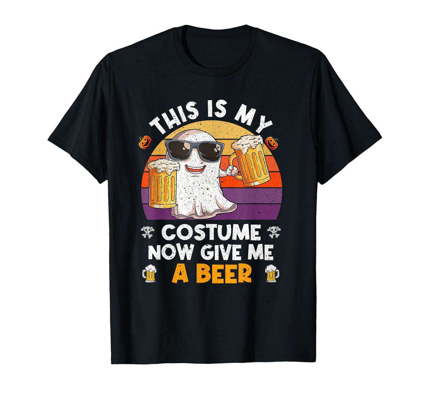 This is My Costume Now Give Me A Beer Halloween Skeleton T-Shirt