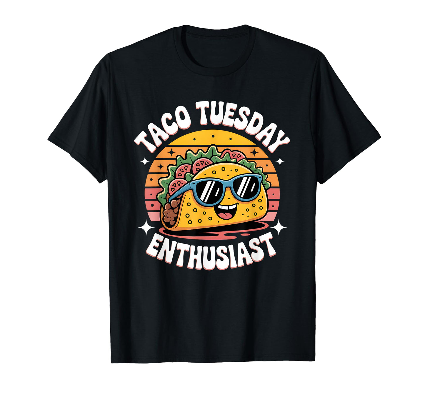 Taco Tuesday Enthusiast Funny Retro Mexican Food Vibes T-Shirt