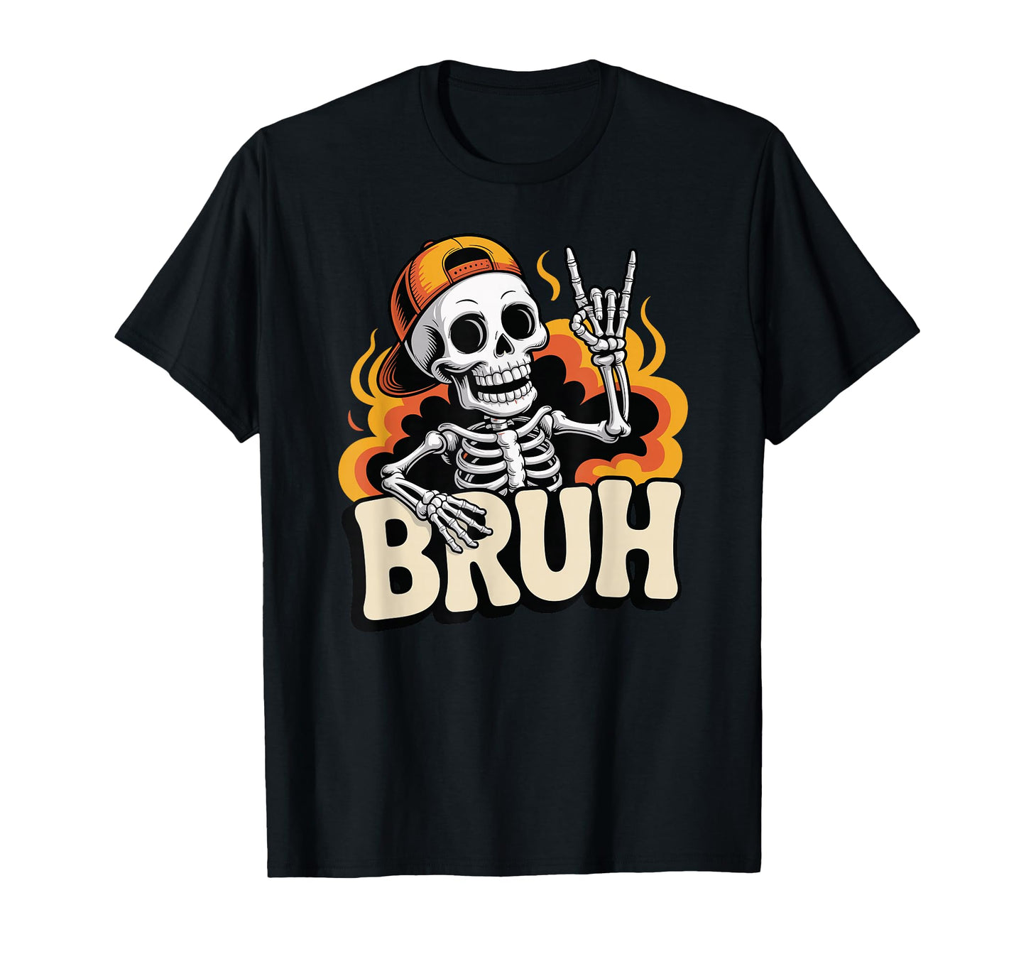Bruh Dabbing Skeleton Halloween Pumpkin Halloween Costume T-Shirt
