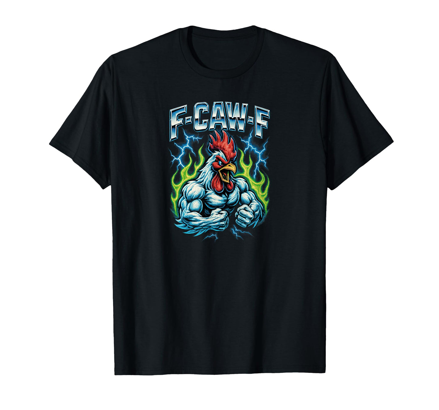 F Caw F Funny Rooster F-Caw-F Chicken Meme Humor FCAWF Men T-Shirt