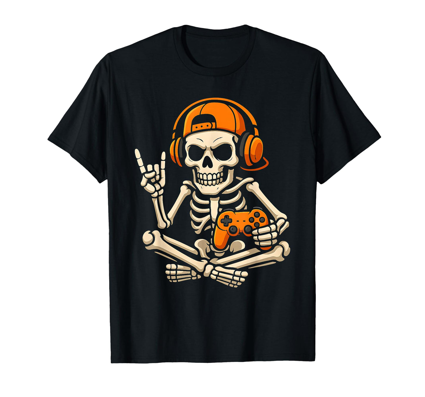 Halloween Skeleton Gamer Video Gaming Teenage Boy Grandson T-Shirt