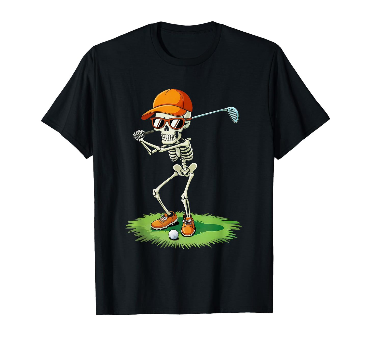Halloween Skeleton Funny Golf Shirt for Teens Boys Men Kids T-Shirt